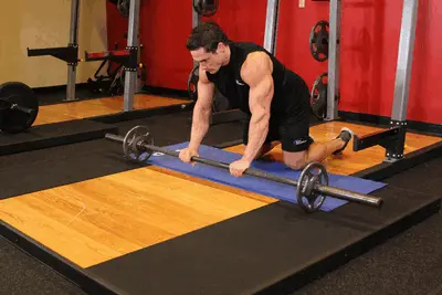 Animation of Barbell Ab Rollout - On Knees