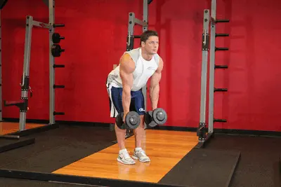 Animation of Bent Over Two-Dumbbell Row With Palms In