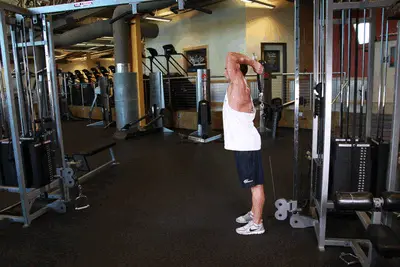 Animation of Cable Rope Overhead Triceps Extension