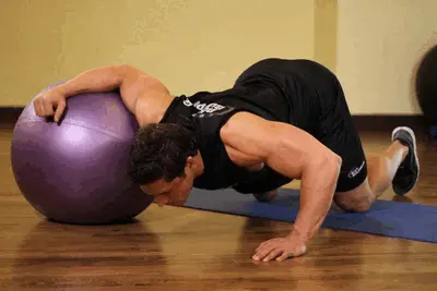 Animation of Chest Stretch on Stability Ball