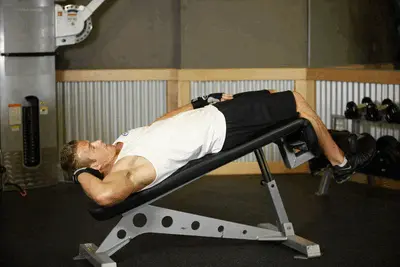 Animation of Decline Oblique Crunch