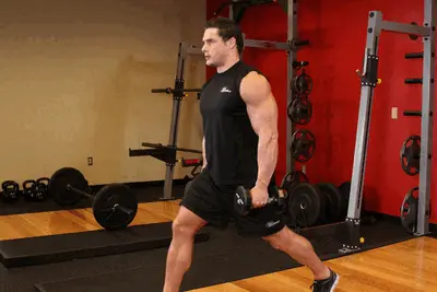Animation of Dumbbell Lunges