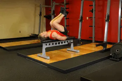 Animation of Flat Bench Leg Pull-In