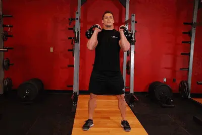 Animation of Front Squats With Two Kettlebells