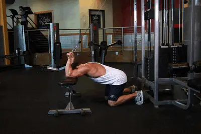 Animation of Kneeling Cable Triceps Extension