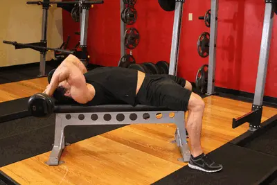 Animation of Lying Close-Grip Barbell Triceps Extension Behind The Head