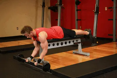 Animation of Lying High Bench Barbell Curl